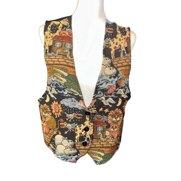 Facets by Mirrors Vest Large Noah's Ark Design - Picture 1 of 3